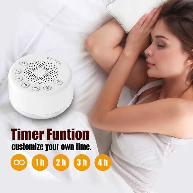 Alt view image 7 of 7 - Sound White Noise Machine with 25 Soothing Sounds and Night Lights Sound Machines with Memory Function 32 Levels of Volume and 5 Sleep Timer Powered by AC or USB for Sleeping Relaxation (White)