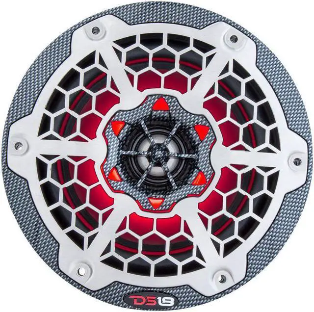 Alt view image 5 of 7 - Ds18 Hydro 6.5" 2-Way Marine Speakers W/Rgb Led Lights 375W - Black Carbon Fiber