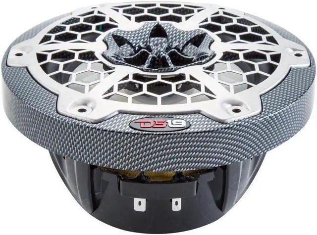 Alt view image 6 of 7 - Ds18 Hydro 6.5" 2-Way Marine Speakers W/Rgb Led Lights 375W - Black Carbon Fiber