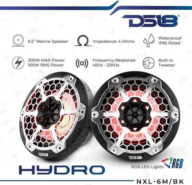 Alt view image 6 of 7 - DS18 NEW EDITION HYDRO 6.5 BLACK - 2 WAY MARINE SPEAKERS