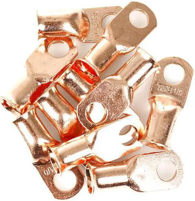 Main image of DS18 1/0 Gauge Copper Ring Terminals Lug Wire Connector Pack of 10 CCL1/0 10X