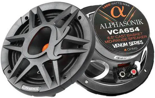 Alt view image 8 of 10 - Alphasonik VCA654 Venum Series 6.5" Midrange Speakers 1400 Watts Max 4 Ohm Pair