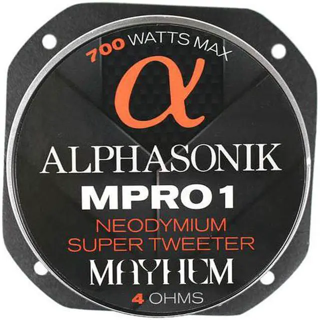 Alt view image 8 of 8 - Alphasonik MPRO1 Mayhem Series 4" Neodymium Tweeter 700 Watts Max 4 Ohm (Each)