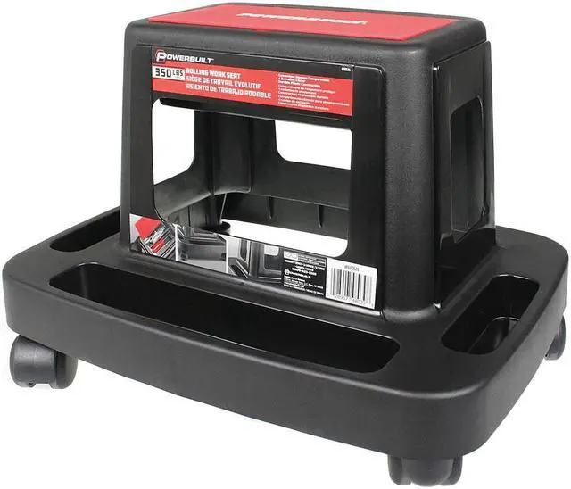 Alt view image 13 of 18 - Powerbuilt Sturdy Heavy Duty Injection Rolling Storage Tray Work Seat - 620526