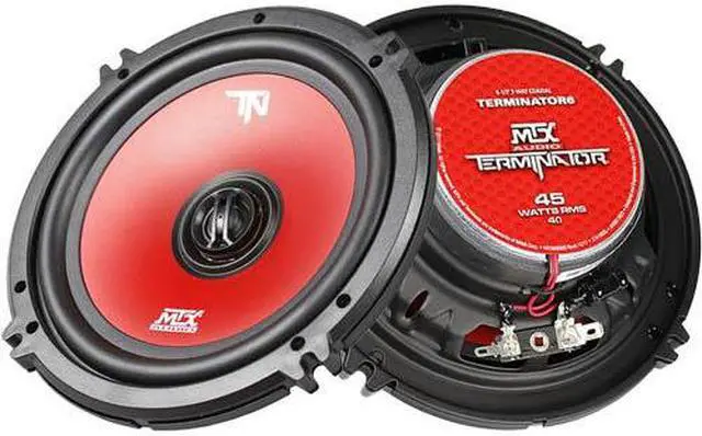 Alt view image 17 of 19 - mtx terminator6 45 watt rms 2 way polypropylene coaxial car speakers, pair