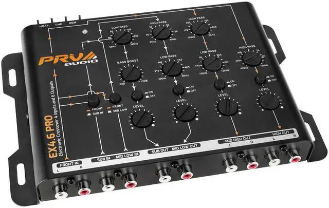 Main image of PRV 4 Way Electronic Crossover 4 Inputs and 6 Outputs 9 Volts RMS EX4.6 PRO