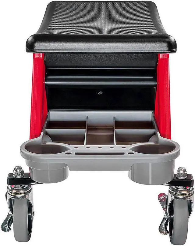 Alt view image 20 of 20 - Powerbuilt Heavy Duty Rolling Work Seat with Storage Trays - 240036