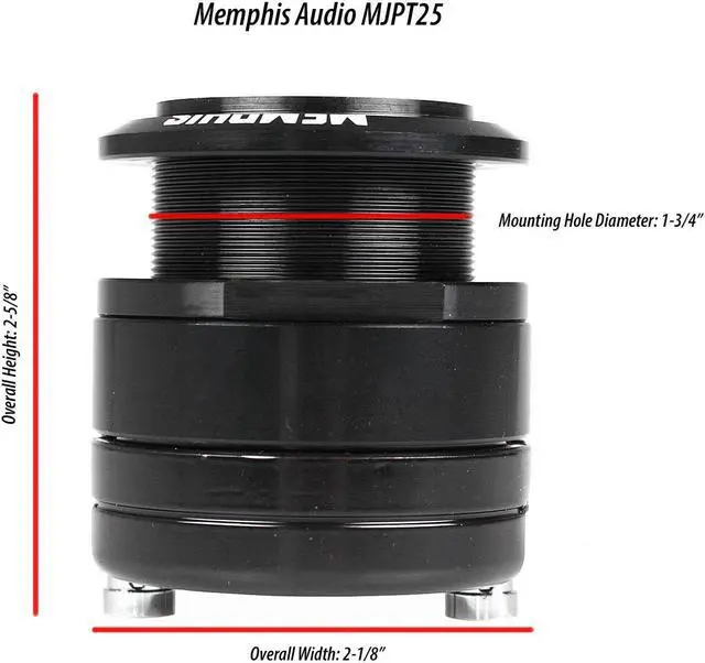 Alt view image 7 of 8 - Memphis Audio MJPT25 MOJO Pro 1 Tweeters