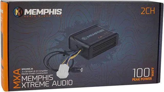 Alt view image 3 of 3 - Memphis Audio 2 Channel Marine Amplifier 100W Water Resistant Xtreme MXA100.2S