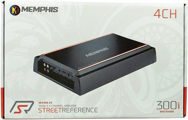 Alt view image 5 of 5 - Memphis Audio 300W RMS 4-Channel Street Amplifier Class AB With SRX300.4V