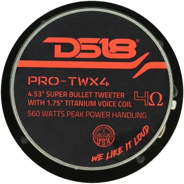 Alt view image 4 of 5 - DS18 Pro 4.5" Super Bullet Tweeter 560W 1.75" Titanium 4 OHM Voice Coil PRO-TWX4