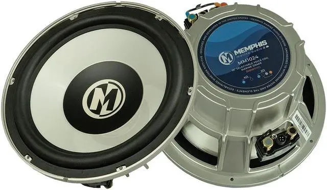 Alt view image 2 of 6 - Memphis Audio MM1024 10 Marine Subwoofer  Selectable 1 or 2-ohm