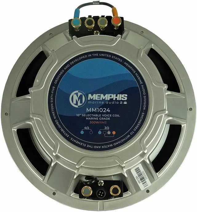 Alt view image 6 of 6 - Memphis Audio MM1024 10 Marine Subwoofer  Selectable 1 or 2-ohm