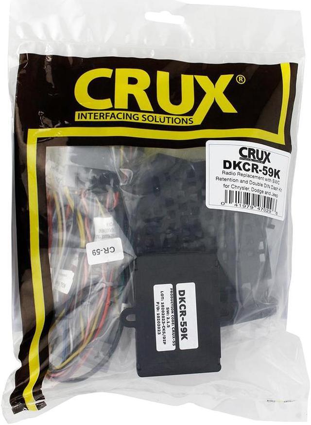 Crux Radio Replacement Interface SWC Double DIN Dash Kit For Chrysler Dodge  Jeep