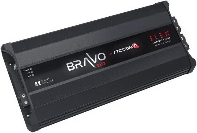 Main image of Stetsom Bravo Bass Flex 8K Mono Class D Car Audio Amplifier Auto 0.5 to 1 Ohm