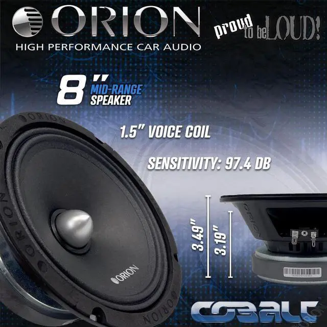 Alt view image 10 of 10 - Orion CM84 Cobalt 8" Midrange Speaker With Grills Sold Pairs 1000W Max