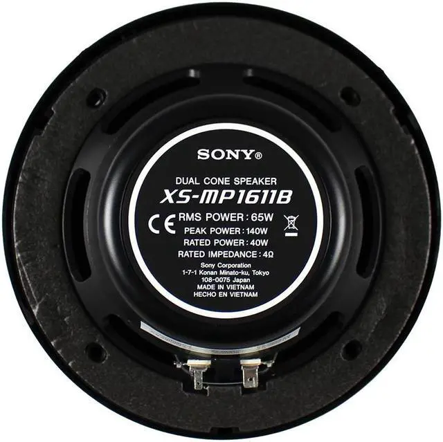 Alt view image 19 of 19 - Sony XS-MP1611B 6.5" 140W Dual Cone ATV/UTV Speakers Stereo Black, 2 Pack