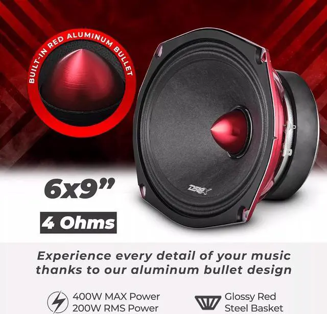 Alt view image 5 of 5 - DS18 6x9" Midrange Loudspeaker 400 Watts Max 200 Watts RMS Car Audio PRO-X694BM