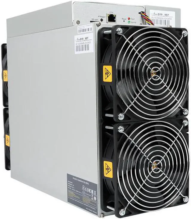 Alt view image 2 of 5 - Blockchain mining machine Asic Bitcoin miner 3215W 95th/s Bitmain antminer s19