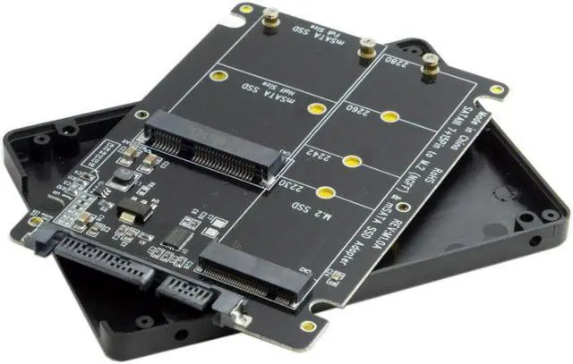 Main image of Combo M.2 NGFF B-key & mSATA SSD to SATA 3.0 Adapter Converter Case Enclosure 2 in 1  for  B-key or B/M-key NGFF SSD