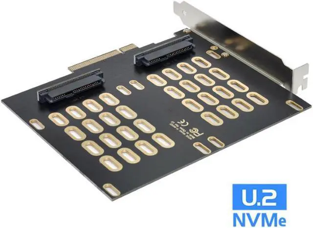 Main image of U.2 SFF-8639 SSD Dual 2X to PCIE Express 3.0 Gen3 X8 X16 Raid Card VROC Raid0 Hyper Adapter