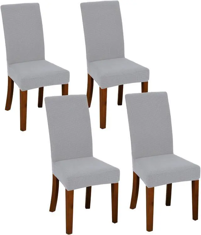 Main image of Chair Covers for Dining Room Set of 4 Grey Stretch Slipcovers Chairs Covers Kitchen Chair Covers