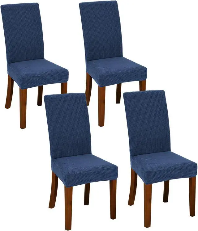 Main image of Chair Covers for Dining Room Set of 4 Navy Blue Stretch Slipcovers Chairs Covers Kitchen Chair Covers