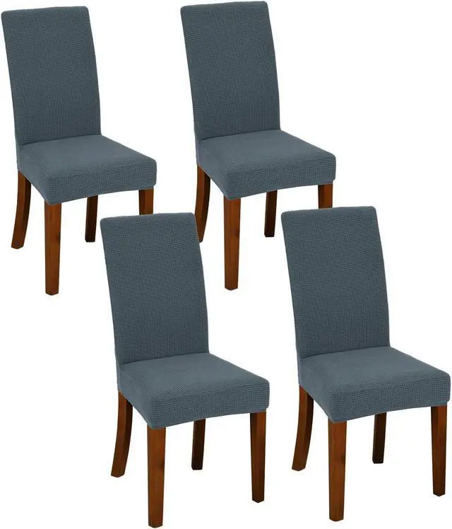 Main image of Chair Covers for Dining Room Set of 4 Dark Grey Stretch Slipcovers Chairs Covers Kitchen Chair Covers