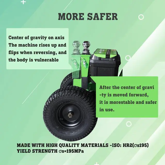 Alt view image 3 of 7 - ROYSUPER Electric Trailer Dolly Motorized Trailer Dolly 4 wheel 3600LBS Max Electric Trailer Mover Dolly 850W With 2''Ball 1-7/8''Ball for RV trailers Caravans Glider Utility Trailers Boat Food Stand.