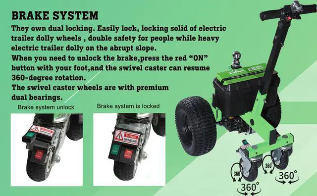 Alt view image 6 of 7 - ROYSUPER Electric Trailer Dolly Motorized Trailer Dolly 4 wheel 3600LBS Max Electric Trailer Mover Dolly 850W With 2''Ball 1-7/8''Ball for RV trailers Caravans Glider Utility Trailers Boat Food Stand.