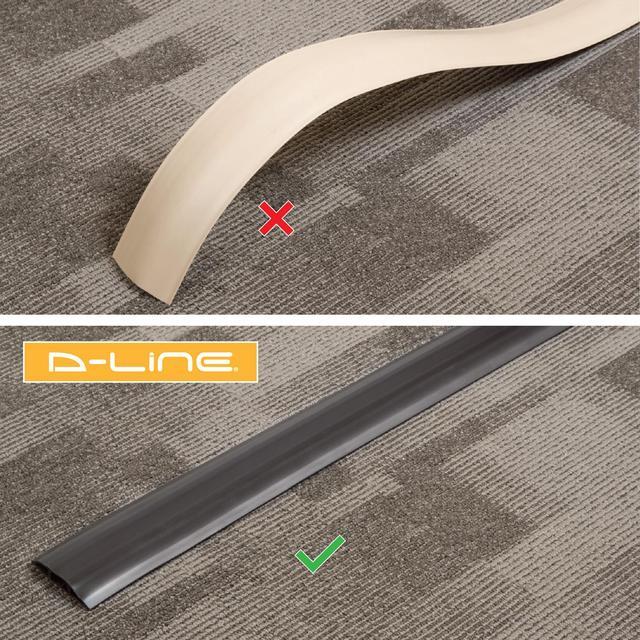 Alt view image 5 of 8 - D-Line 6ft Floor Cord Cover, Cable Protector, Protect Wires and Prevent Cable Trips, Cable Management Solution - Cord Cavity = 0.63" (W) x 0.31" (H) - Black