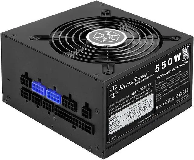 Alt view image 2 of 7 - SilverStone Technology Platinum Certified Single +12V Rail ATX Power Supply, PS-ST55F-PT