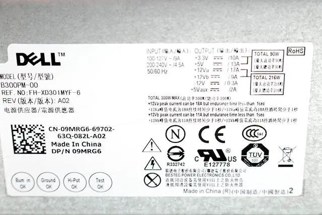 Alt view image 5 of 6 - FOR DELL 300 Watt Compatible Power Supply Replacement Inspiron 518 519 530 531 537 540 541 545 546 560 570 580 620 660 3000 3847 and More 5W52M 57KJR 5DDV0 6R89K 84J9Y 949H1 CD4GP DG1R8 56DXG CF5W6