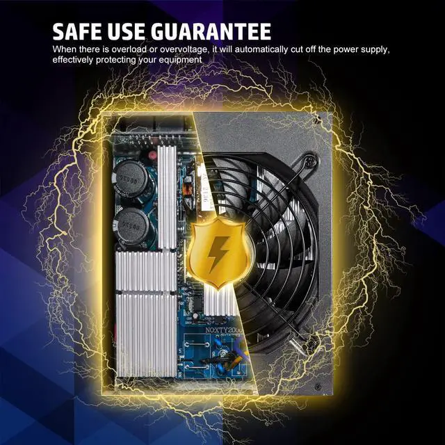 Alt view image 3 of 7 - Daylead 1600W Power Supply Full Modular 110V High Power PSU for Bitcoin Miner Ethereum Rig and Support Double CPU Mining Server