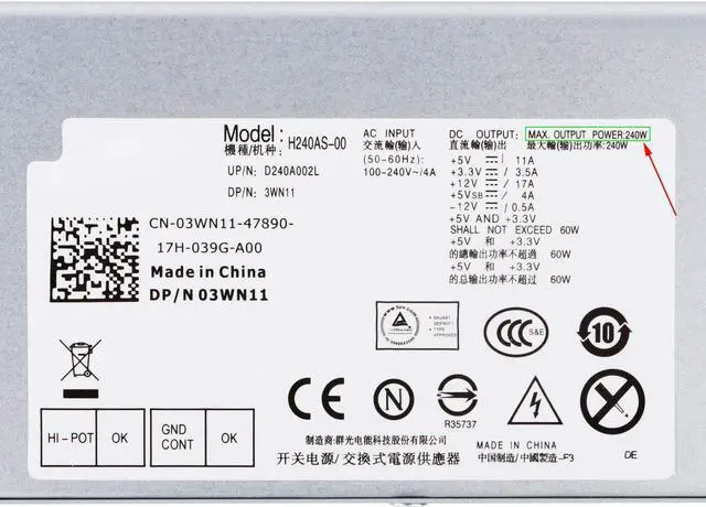 Alt view image 2 of 5 - S-Union Upgraded New 240W Power Supply Unit Compatible with Dell OptiPlex 790 7010 390 960 990 3010 9010 SFF H240AS-00 H240AS-01 H240ES-00 D240ES-00 AC240ES-00 L240AS-00 PH3C2