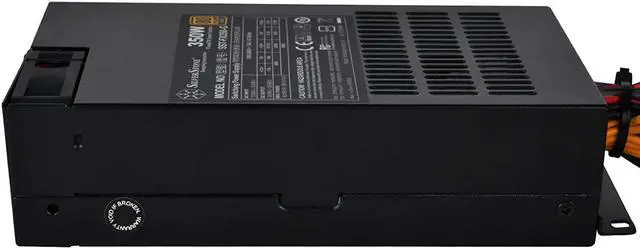 Alt view image 6 of 7 - SilverStone Technology 350 Watt Flex ATX Power Supply with Fixed Cables and 80 Plus Gold with 6Pin PCIe Connector SST-FX350-G-USA, BlackLead-Free Paint