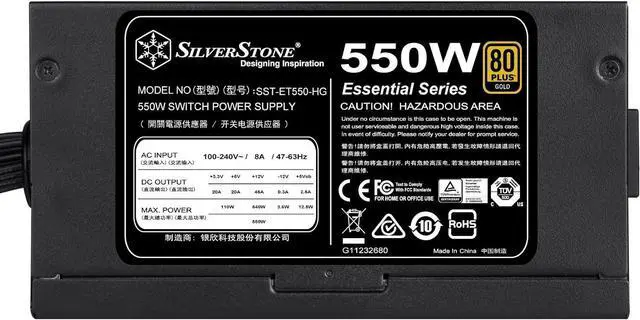 Alt view image 2 of 7 - SilverStone Technology 550 Watt Semi-Modular 80 Plus Gold Computer Power Supply PSU, SST-ET550-HG