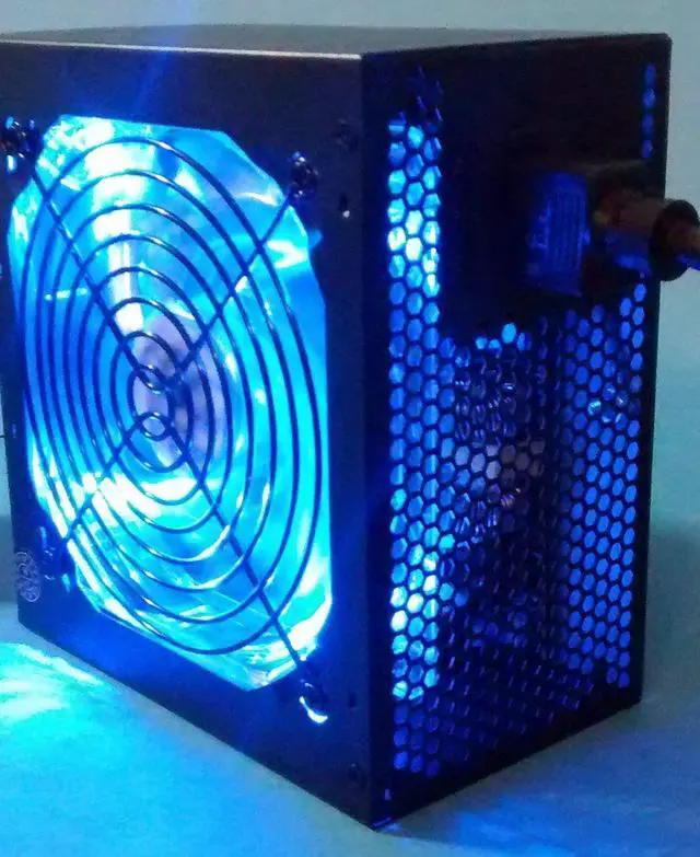 Alt view image 2 of 7 - SHARK TECHNOLOGY® ATX-1000-LED Silent 1000W 120mm Blue LED Fan Active PFC Dual PCI-E Gaming PC ATX Power Supply