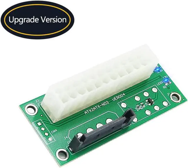 Alt view image 2 of 6 - Dual Power Supply Connector Add2PSU Multiple Power Supply Adapter, Synchronous Power Board, Add 2PSU with Power LED to SATA 15 Pin Connector