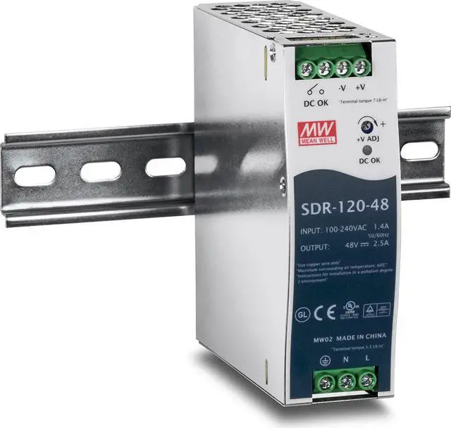 Alt view image 5 of 8 - TRENDnet TI-S12048 DIN Rail 48V 120W Power Supply for TI-PG541