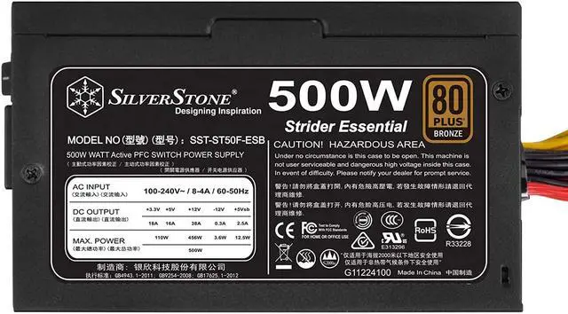Alt view image 2 of 7 - Silverstone Tek 80 Plus Bronze Certified Active PFC Power Supply ATX12V 500W Power Supply ST50F-ESB