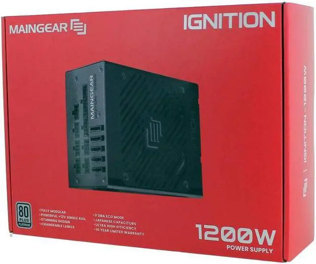 Alt view image 4 of 4 - MAINGEAR Ignition Fully Modular Gaming Power Supply, 80-Plus Platinum Rated PSU (1200 Watt)