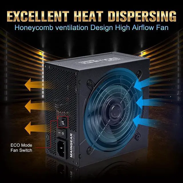 Alt view image 4 of 7 - MAINGEAR Ignition 850w 80 Plus Gold ATX Fully Modular Power Supply,Crossfire Gaming PC Switching Power Supply