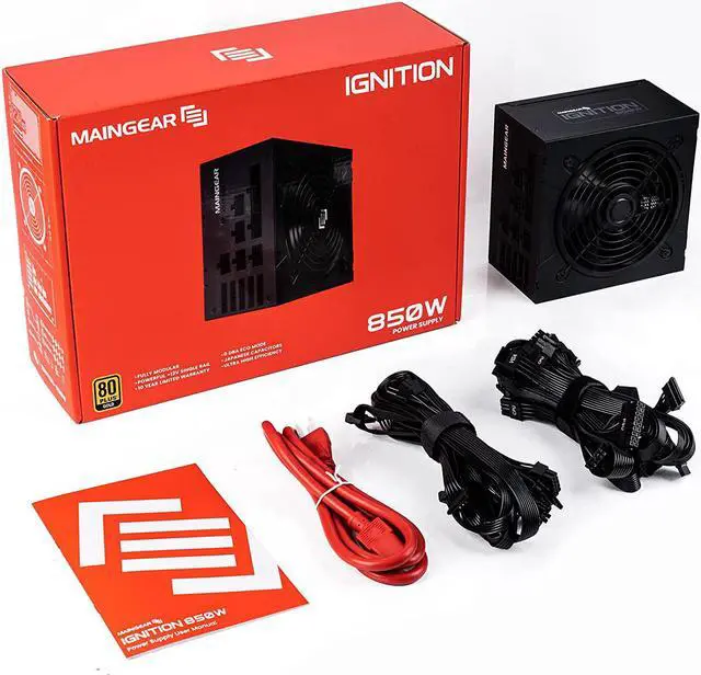 Alt view image 7 of 7 - MAINGEAR Ignition 850w 80 Plus Gold ATX Fully Modular Power Supply,Crossfire Gaming PC Switching Power Supply