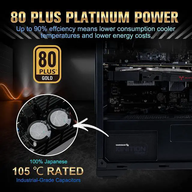 Alt view image 6 of 7 - MAINGEAR Ignition 850w 80 Plus Gold ATX Fully Modular Power Supply,Crossfire Gaming PC Switching Power Supply
