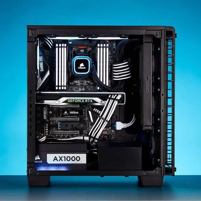 Alt view image 5 of 7 - Corsair 60cm Blue Premium Braided Sleeved 90° SATA Data Cable