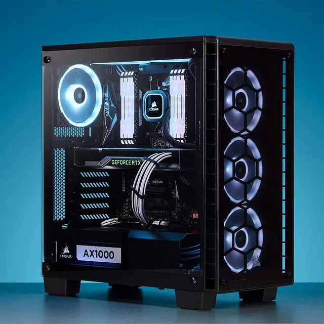 Alt view image 4 of 7 - Corsair 60cm Blue Premium Braided Sleeved 90° SATA Data Cable