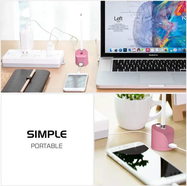 Alt view image 6 of 7 - MoKo Charging Station Dock Compatible with Apple Pencil Charger 1st Generation, Apple Pen Charger iPad Pencil Adapter Holder Fit iPad 9th 8th 7th 6th Gen, iPad Pro iPad Air 3rd/Mini 5th,Wine Red