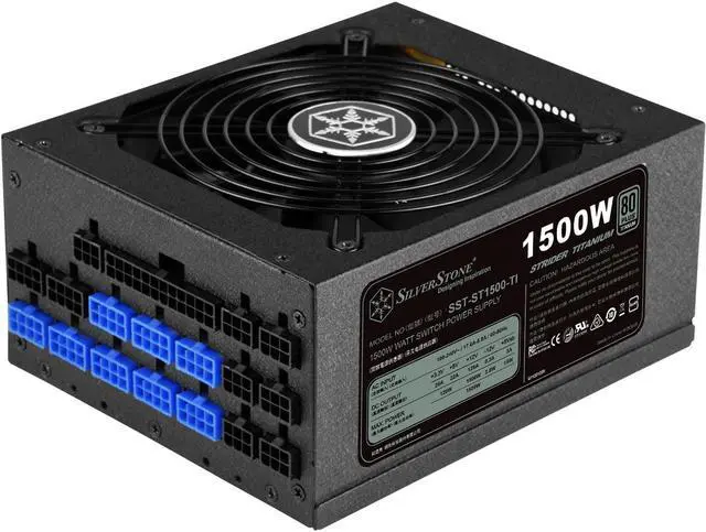 Alt view image 2 of 7 - SilverStone Technology ST1500-TI, 80 Plus Titanium 1500W Fully Modular ATX/PS2 Power Supply, SST-ST1500-TI-X, Black