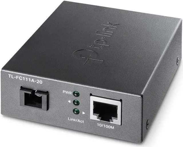 Main image of TP-Link TL-FC111A-20 | 10/100 Mbps WDM SFP to RJ45 Fiber Media Converter | Fiber to Ethernet Converter | 10/100 Mbps RJ45 Port to 100Base-FX Single-Mode Fiber | Extend Fiber Distance Up to 20 km